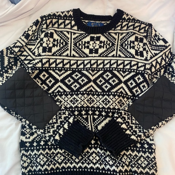 Polo Ralph Lauren boys Fair Isle black white boys sweater size M - Picture 2 of 2